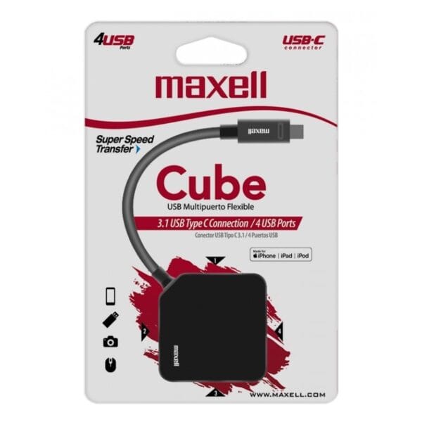 HUB MAXELL USB 3.0 USB-C 4-PORT  347646