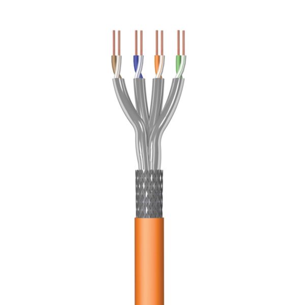 CABO DE REDE 100M EWENT CAT7 S/FTP AWG23/1 LARANJA