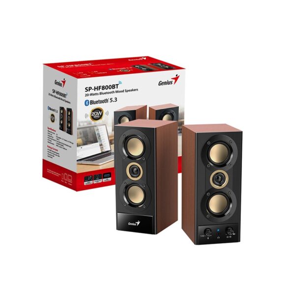 COLUNAS GENIUS SP-HF800BT 20W 3 WAY BT MADEIRA
