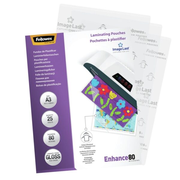 BOLSAS PLASTIFIC.FELLOWES 80MIC A3/25 - Image 3