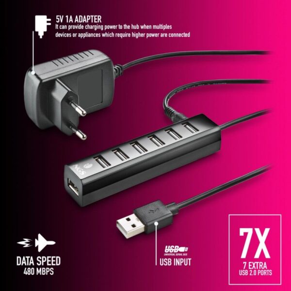 HUB NGS 7 PARA 1 USB 2.O POWER ADAPTER IHUB7 TINY