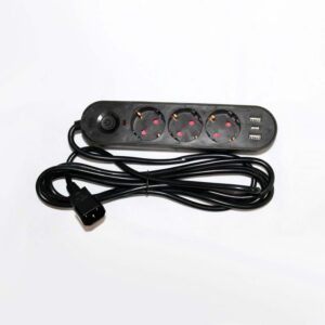 BLOCO DE TOMADAS 3WAY 3 METROS C/I PRETA 2X USB