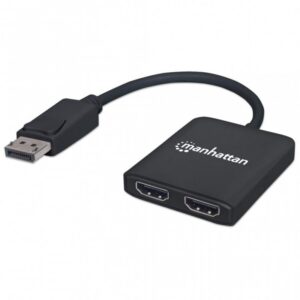 HUB SPLITTER DISPLAYPORT INP (F) PARA 2XHDMI OUT (F) 4K@30HZ MANHATTAN*