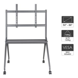 SUPORTE MÓVEL DE CHÃO EWENT P/ TV 50' A 86' MÁX 120KG