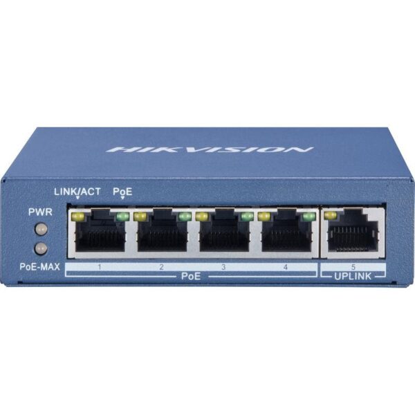 SWITCH 5 HIKVISION 4X POE S/GESTÃO METAL