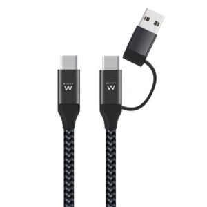CABO DE CARREGAMENTO EWENT 60W USB-C 2 EM 1 - Image 1