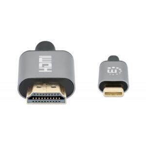 CABO USB-C 1MT (M) PARA HDMI (M) 4K MANHATTAN Gold-Plated