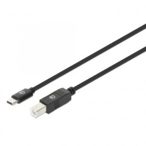 CABO USB-C (M) PARA USB-B (F) 2M HI-SPEED MANHATTAN PRETO