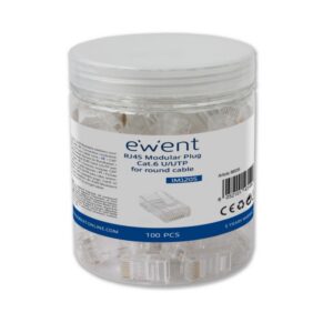 FICHAS RJ45, EWENT CAT 6 U/UTP P/CABO AWG 23-26E 15U 100 UN