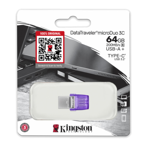 PEN DRIVE 64 GB DATA TRAVELER DUO USB-USB-C KINGSTON
