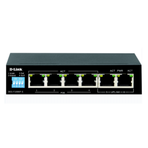 SWITCH 6 DLINK 10/100 POE S/GESTAO + SURVEILLANCE C/ 4 POE 60W + RANGE 250M - Image 1